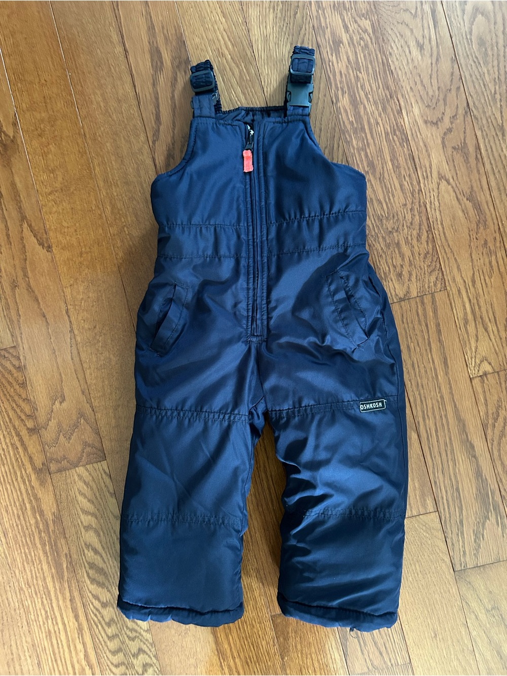 OshKosh B'gosh Navy Blue Insulated Kids Bib Snow Pants Adjustable Straps Size 2T